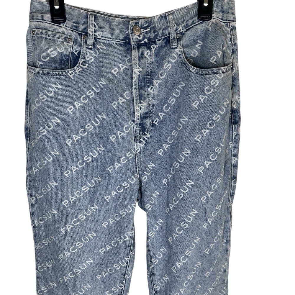 PacSun All Over Logo Print Dad Jeans Size 30 x 28